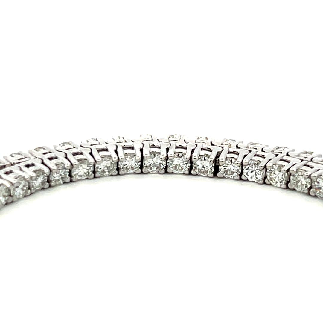 5.20 Carat Round Brilliant G VS Diamond 18 Karat White Gold Tennis Bracelet
