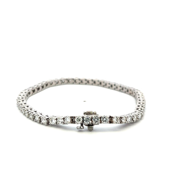 5.20 Carat Round Brilliant G VS Diamond 18 Karat White Gold Tennis Bracelet