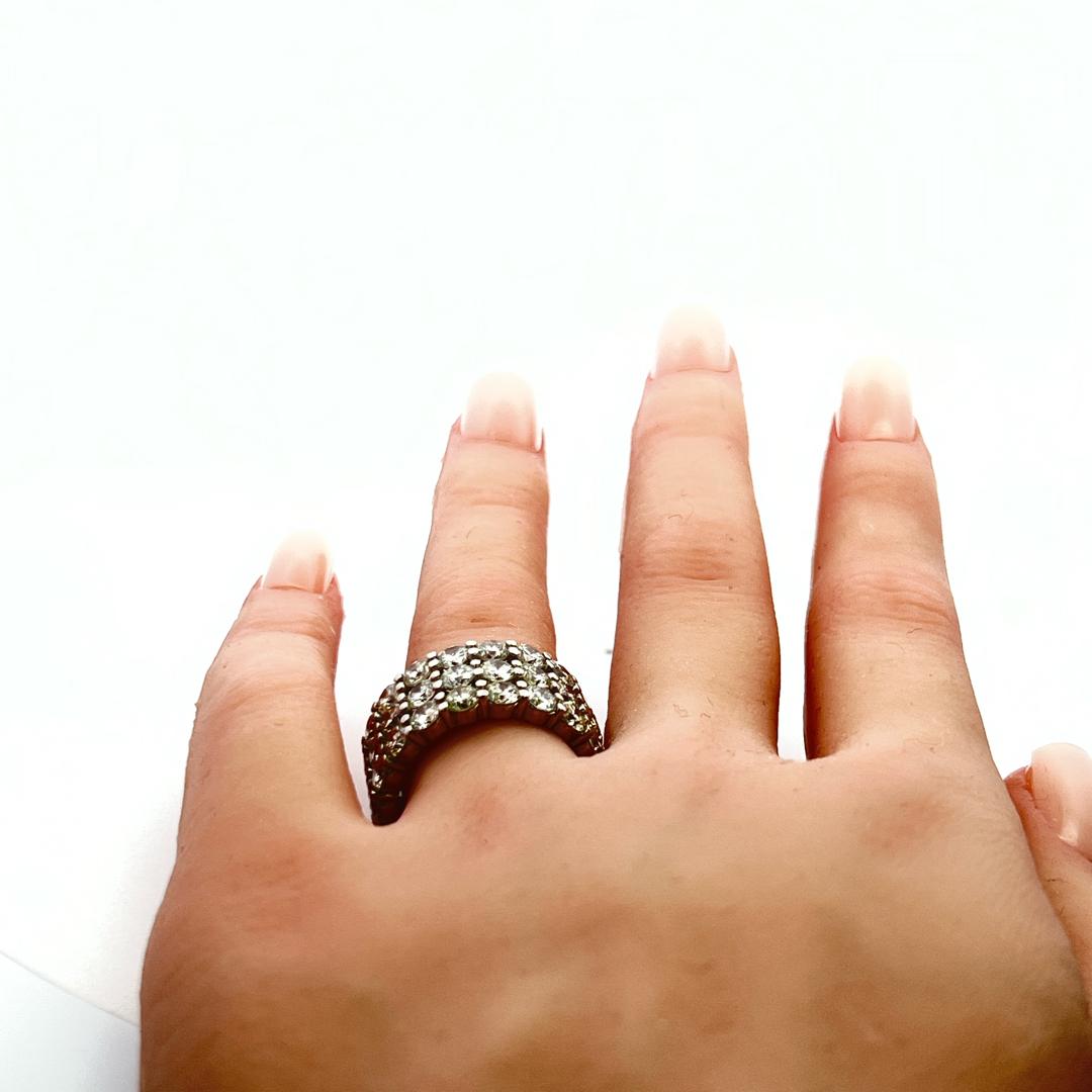 Vintage Platinum Band Ring with 10 Carat Round I SI Diamonds Size 8