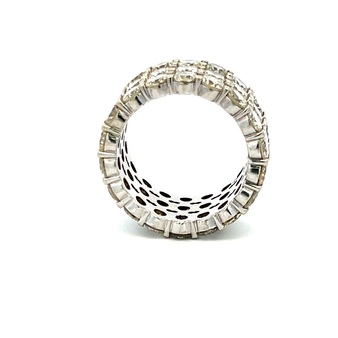 Vintage Platinum Band Ring with 10 Carat Round I SI Diamonds Size 8