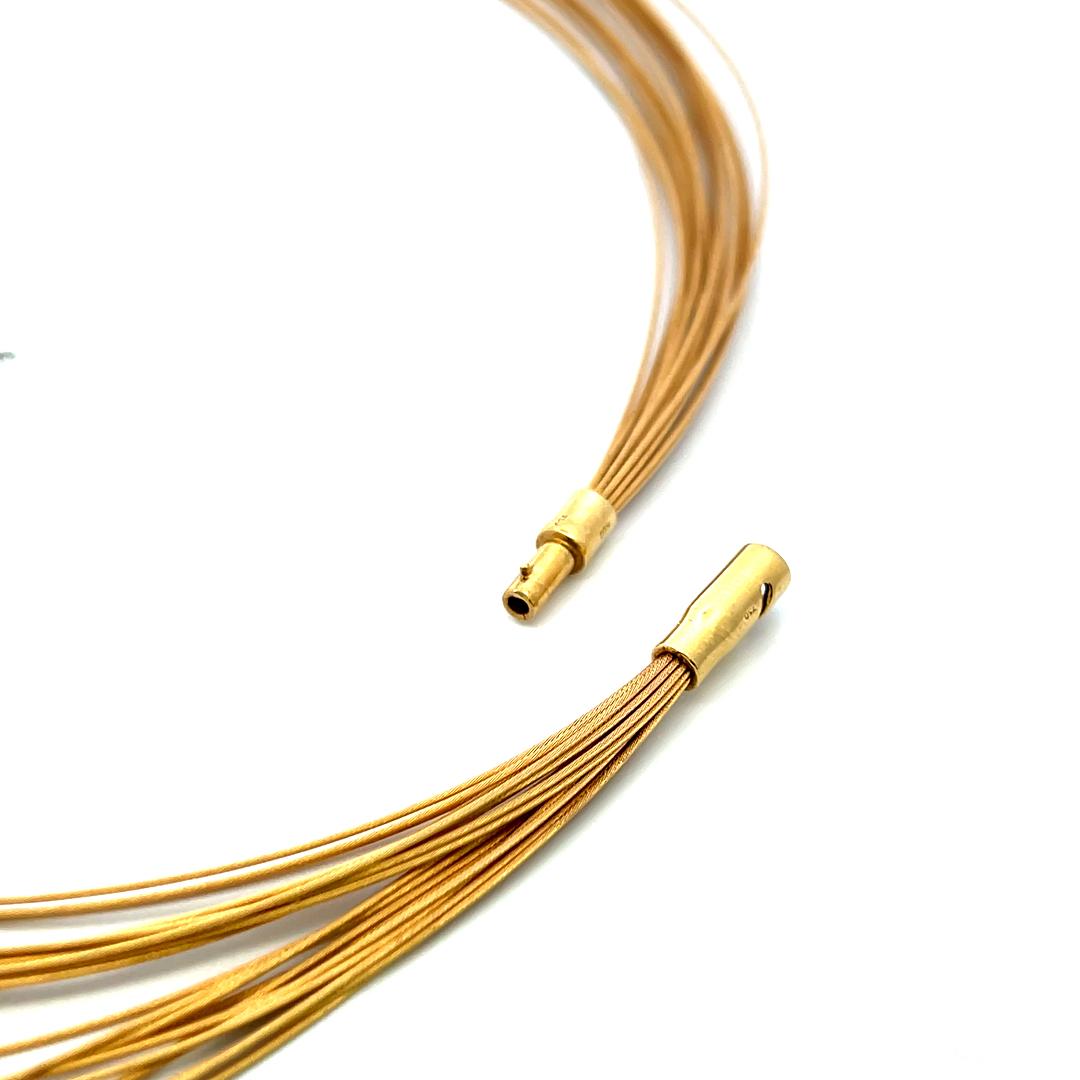 1.00 Carat Round Brilliant H VS Diamond 18 Karat Yellow Gold Strand Necklace