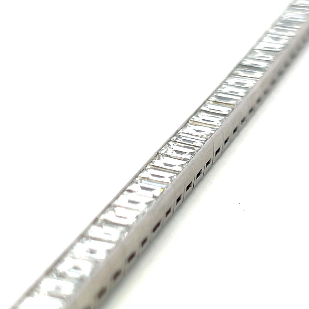 Tiffany & Co 20.00 Carat Emerald Cut E VS1 Diamond Platinum Tennis Bracelet