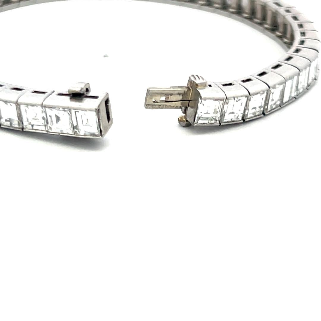 Tiffany & Co 20.00 Carat Emerald Cut E VS1 Diamond Platinum Tennis Bracelet