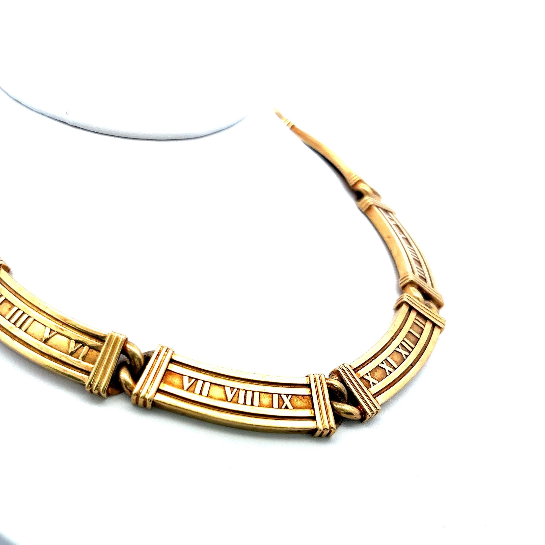 Tiffany & Co Atlas Vintage 128.30 Grams 18 Karat Yellow Gold Link Necklace