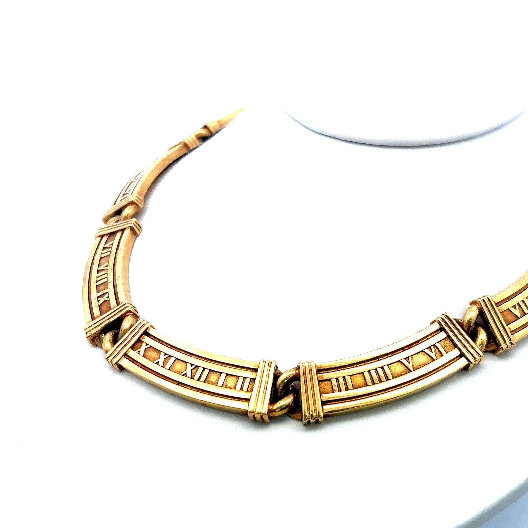 Tiffany & Co Atlas Vintage 128.30 Grams 18 Karat Yellow Gold Link Necklace