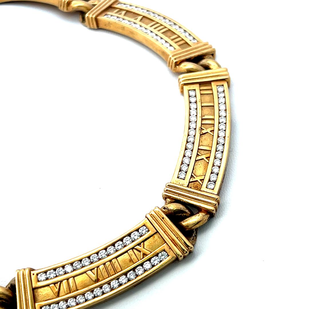 Tiffany & Co 2.50 Carat Round Brilliant Diamond 18K Yellow Gold Link Necklace