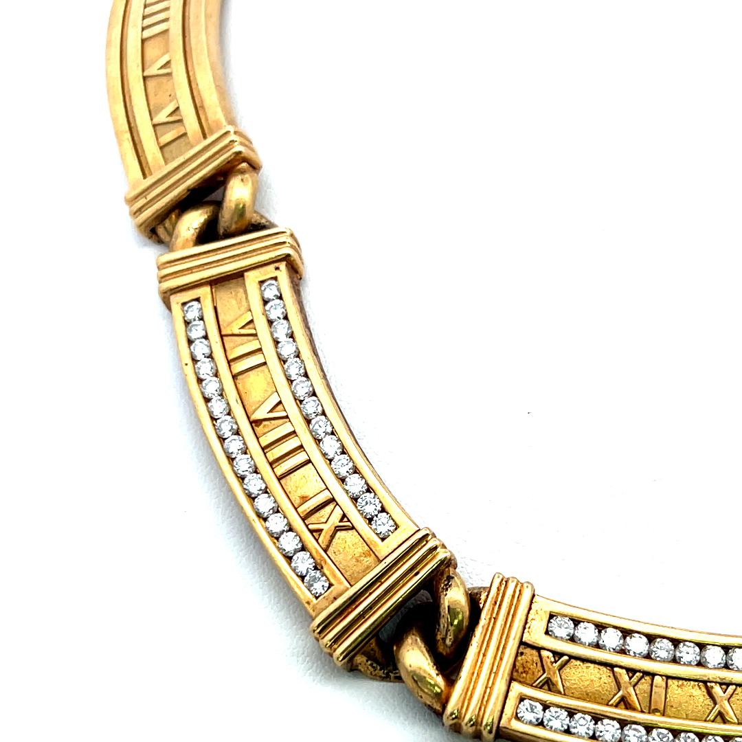 Tiffany & Co 2.50 Carat Round Brilliant Diamond 18K Yellow Gold Link Necklace