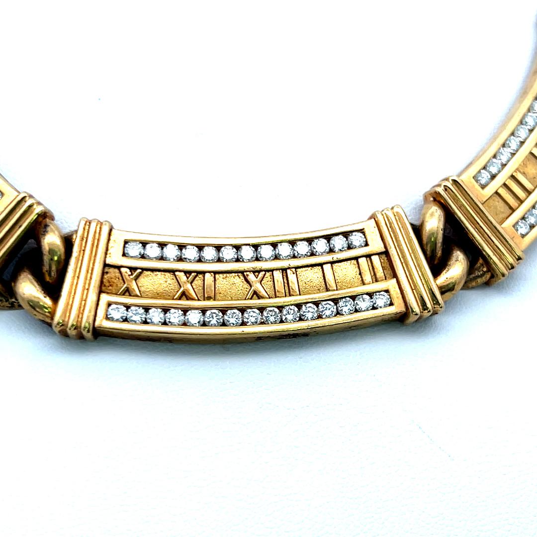 Tiffany & Co 2.50 Carat Round Brilliant Diamond 18K Yellow Gold Link Necklace