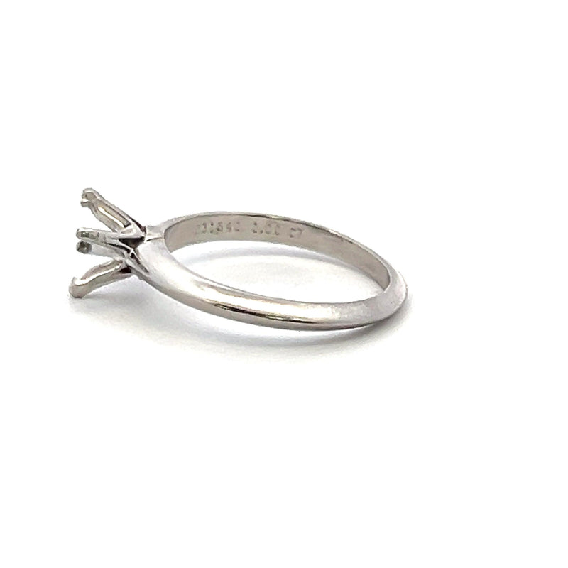 Tiffany & Co Vintage 4.40 Grams Size 6.5 Platinum Semi Mount Ring 1 CT holding