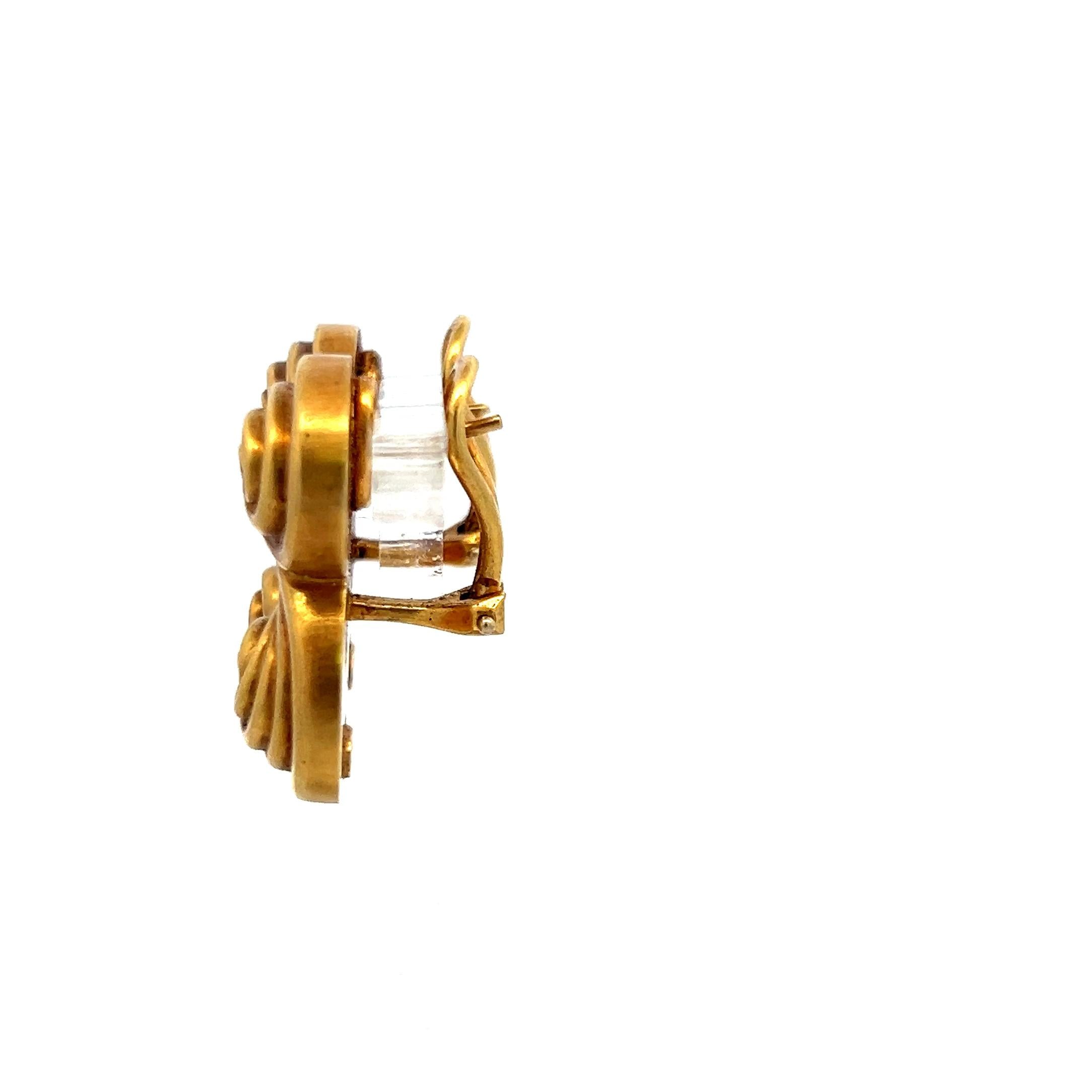 Tiffany & Co Vintage 20.10 Grams Spiro 18 Karat Yellow Gold Clip On Earrings