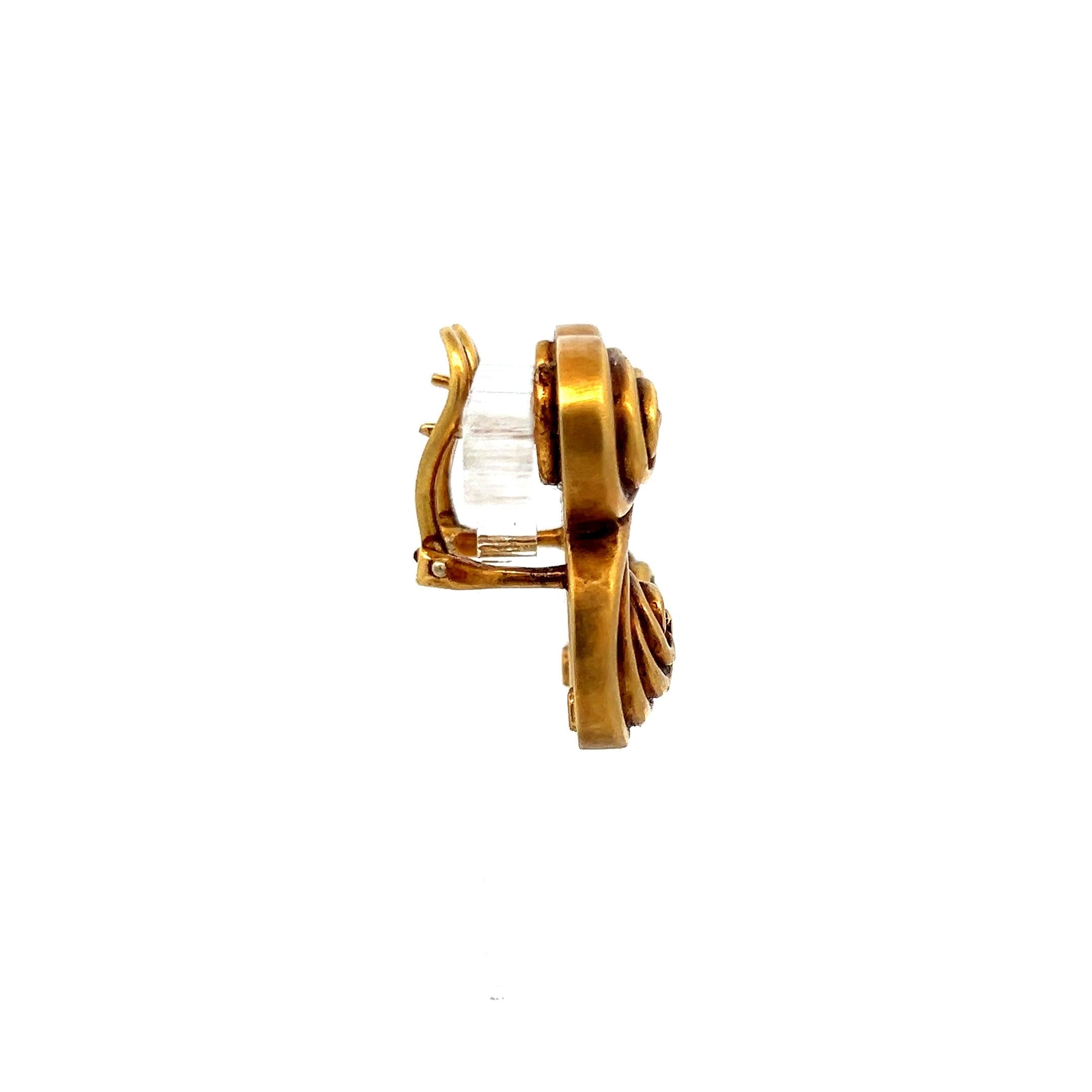 Tiffany & Co Vintage 20.10 Grams Spiro 18 Karat Yellow Gold Clip On Earrings