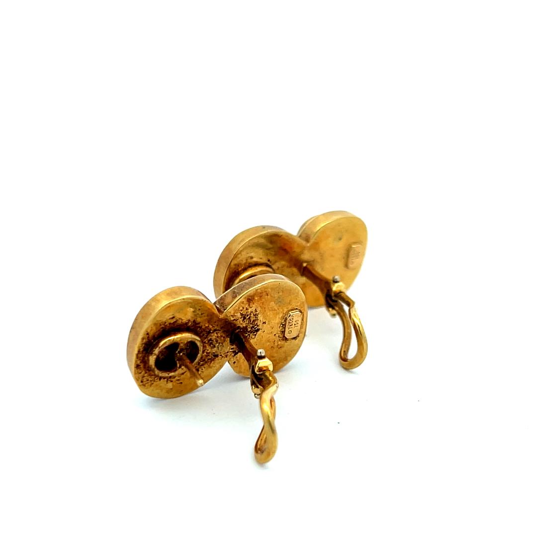 Tiffany & Co Vintage 20.10 Grams Spiro 18 Karat Yellow Gold Clip On Earrings