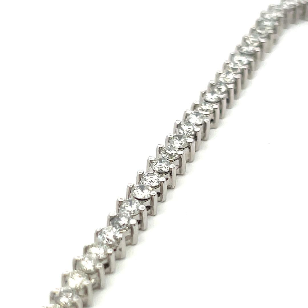 10.00 Carat Round Brilliant G VS Diamond 18 Karat White Gold Riviera Necklace