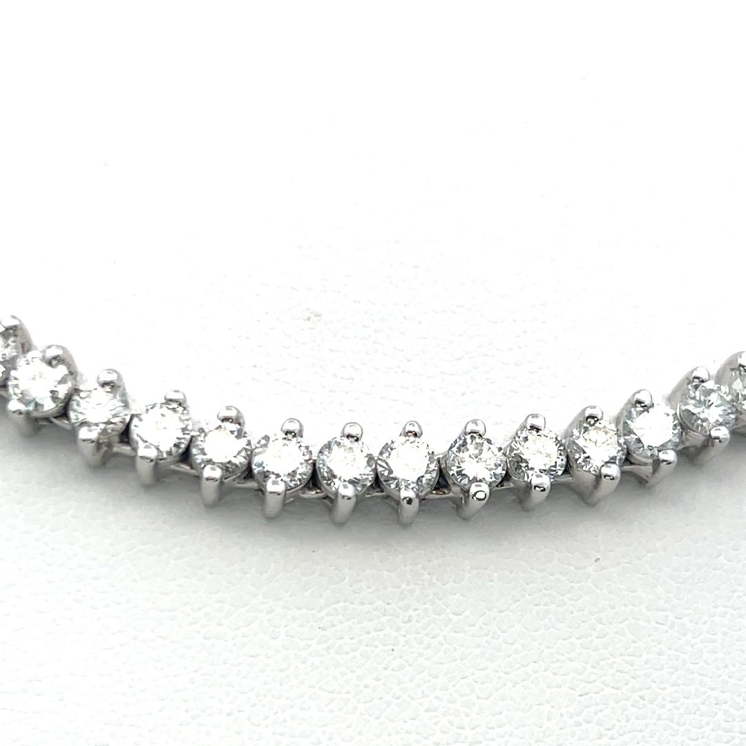 10.00 Carat Round Brilliant G VS Diamond 18 Karat White Gold Riviera Necklace