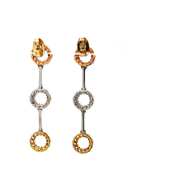 0.52 Carat Sapphire 0.26 Carat Round Brilliant Diamond 18K Gold Drop Earrings