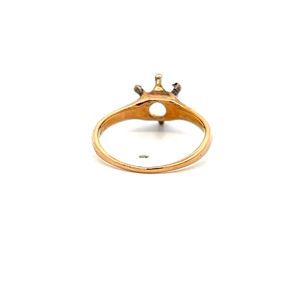 Vintage 1.90 Grams 14 Karat Yellow Gold Semi Mount Ring Hold 1.25 carat stone