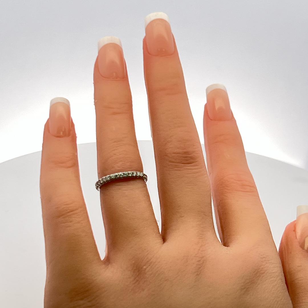 0.35 Carat Round Brilliant G VS Diamond 14 Karat White Gold Eternity Band Ring