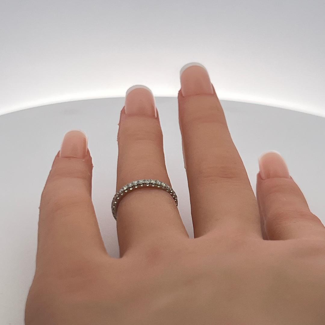 0.35 Carat Round Brilliant G VS Diamond 14 Karat White Gold Eternity Band Ring