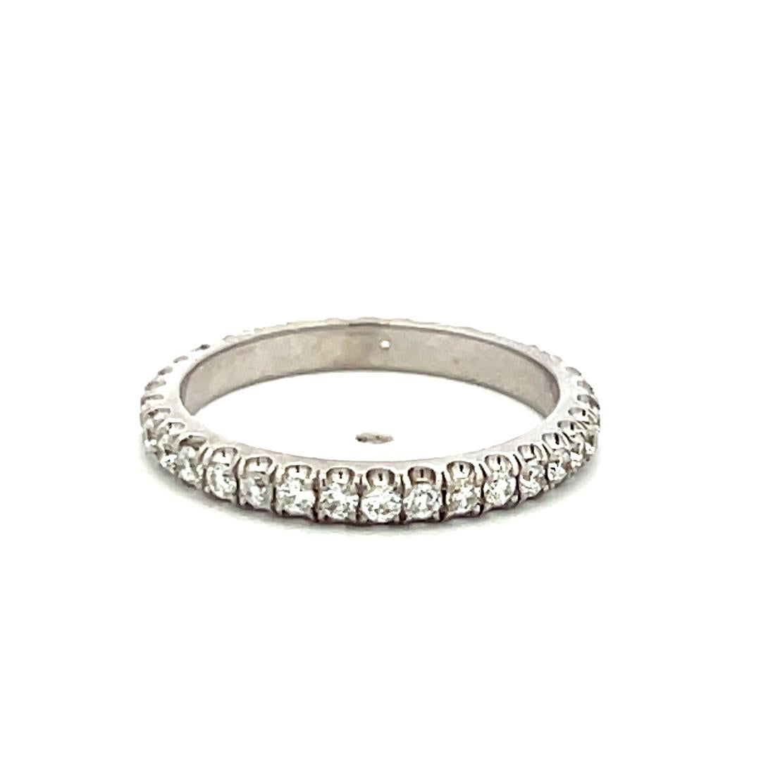 0.35 Carat Round Brilliant G VS Diamond 14 Karat White Gold Eternity Band Ring