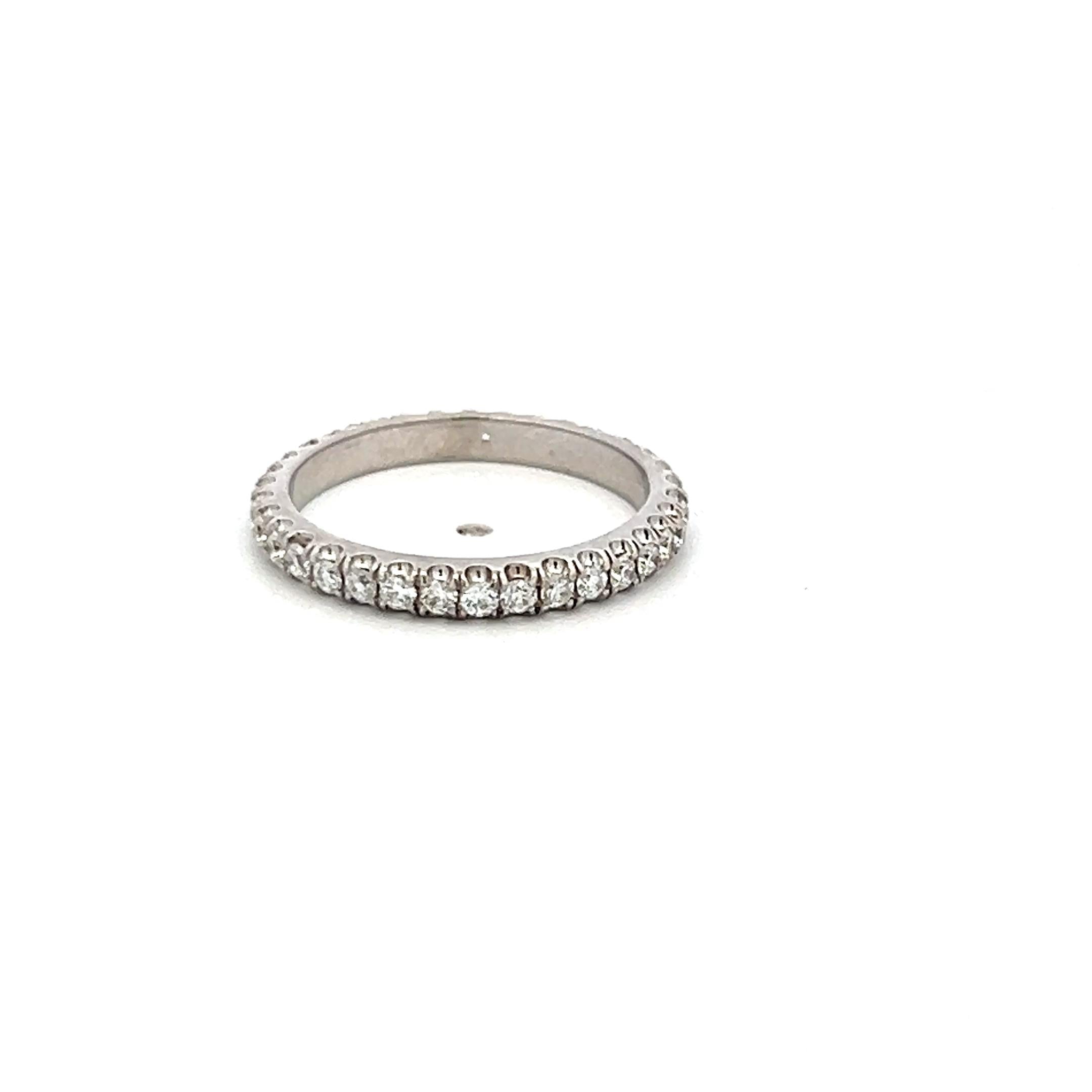 0.35 Carat Round Brilliant G VS Diamond 14 Karat White Gold Eternity Band Ring