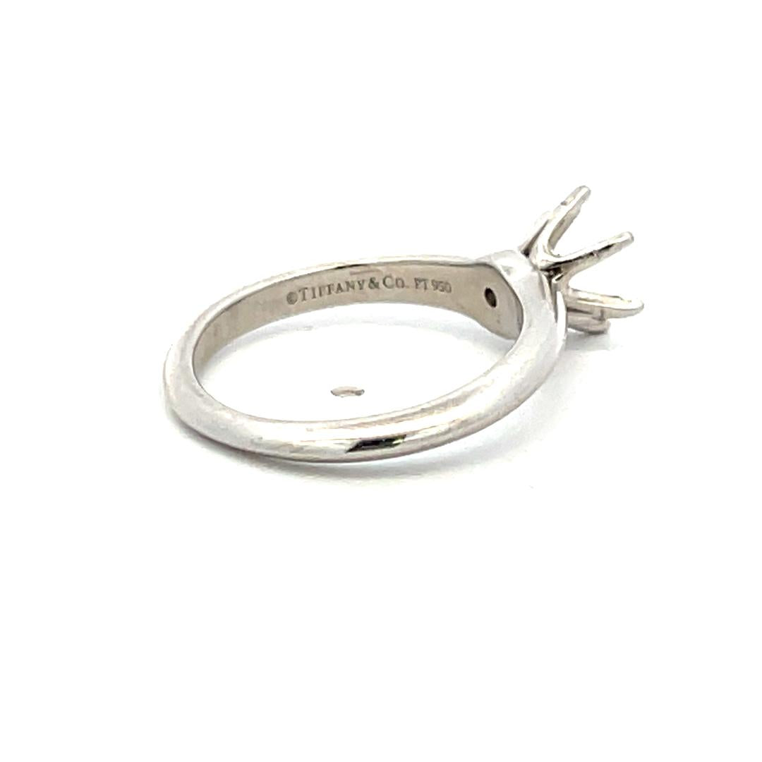 Tiffany & Co Platinum Semi Mount Ring Fits 6.24x6.16mm Holds 0.82ct Center Stone