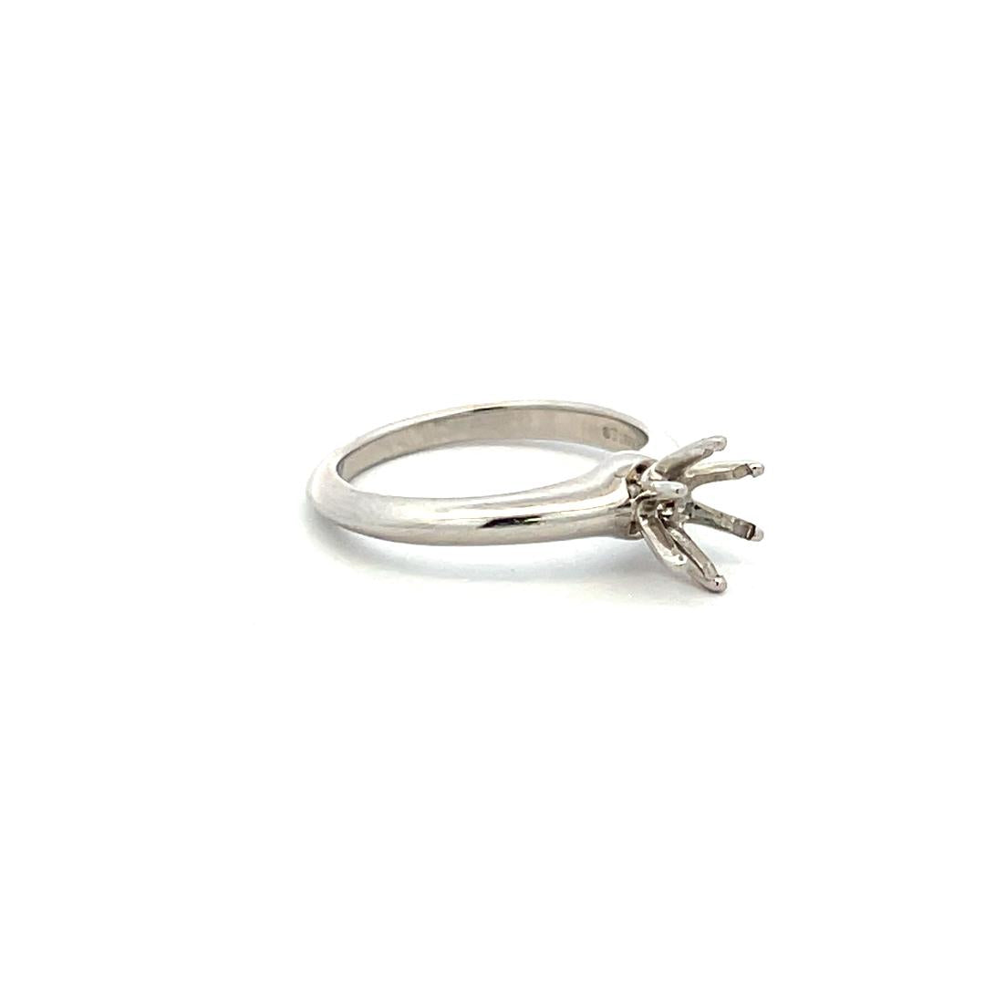 Tiffany & Co Platinum Semi Mount Ring Fits 6.24x6.16mm Holds 0.82ct Center Stone