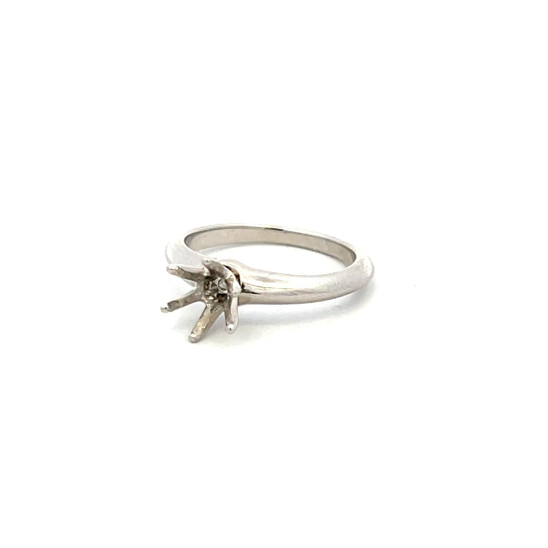 Tiffany & Co Platinum Semi Mount Ring Fits 6.24x6.16mm Holds 0.82ct Center Stone