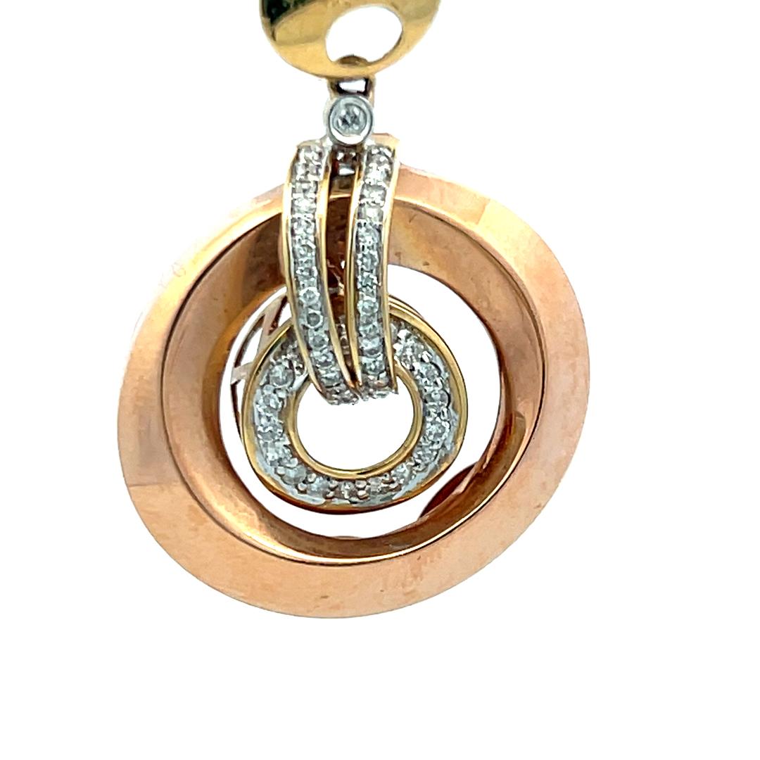 0.21 Carat Round Brilliant I SI Diamond 14 Karat Two Tone Gold Pandent