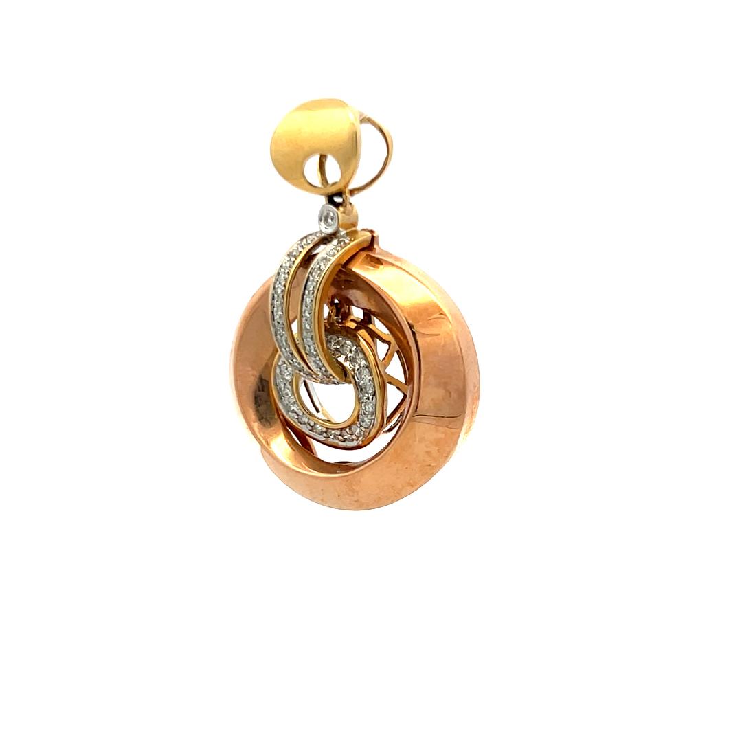 0.21 Carat Round Brilliant I SI Diamond 14 Karat Two Tone Gold Pandent