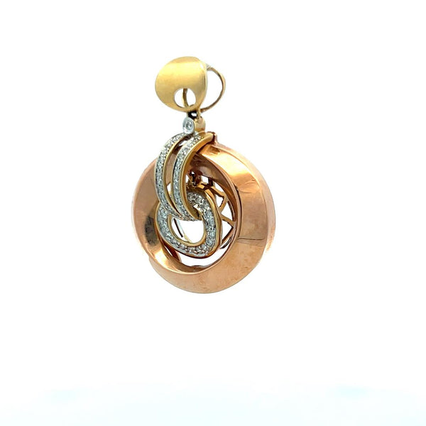 0.21 Carat Round Brilliant I SI Diamond 14 Karat Two Tone Gold Pandent