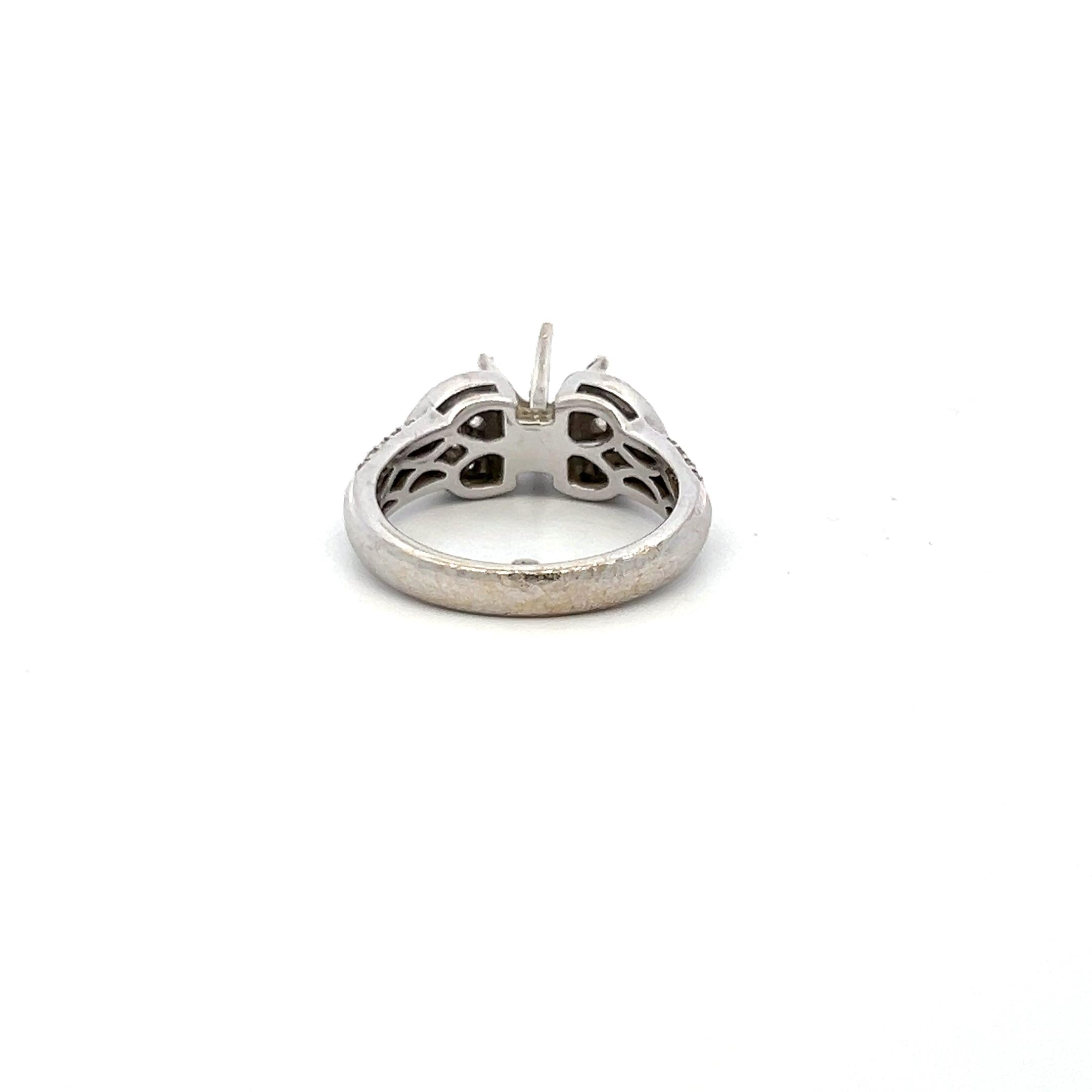 0.90 Carat Round Brilliant I SI Diamond 18 Karat White Gold Semi Mount Ring