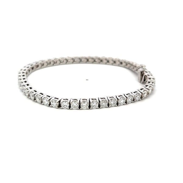7.10 Carat Round Brilliant G VS Diamond 14 Karat White Gold Tennis Bracelet