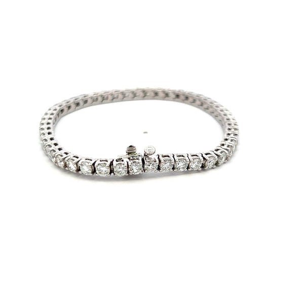 7.10 Carat Round Brilliant G VS Diamond 14 Karat White Gold Tennis Bracelet