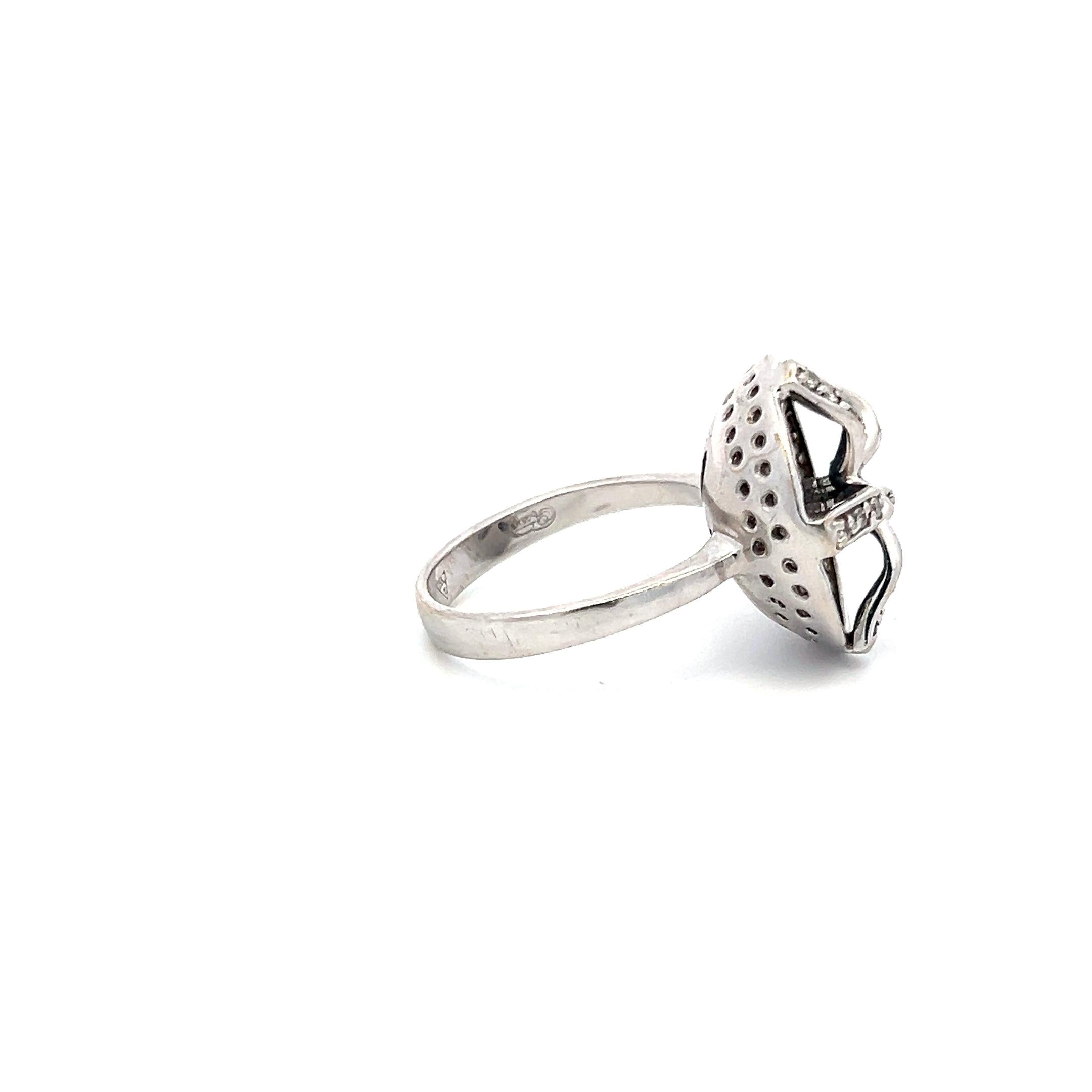 1.00 Carat Round Brilliant Diamond 1.00 Carat Aqua 14K White Gold Cocktail Ring