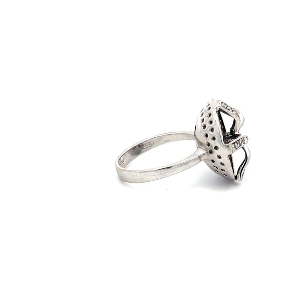1.00 Carat Round Brilliant Diamond 1.00 Carat Aqua 14K White Gold Cocktail Ring