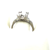 0.16 Carat Old European Cut J VS1 Diamond Platinum Semi Mount Ring