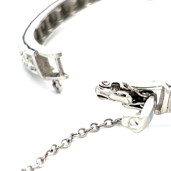 Geneve 3.60 Carat Circular Brilliant Diamond 14K White Gold Bracelet Watch