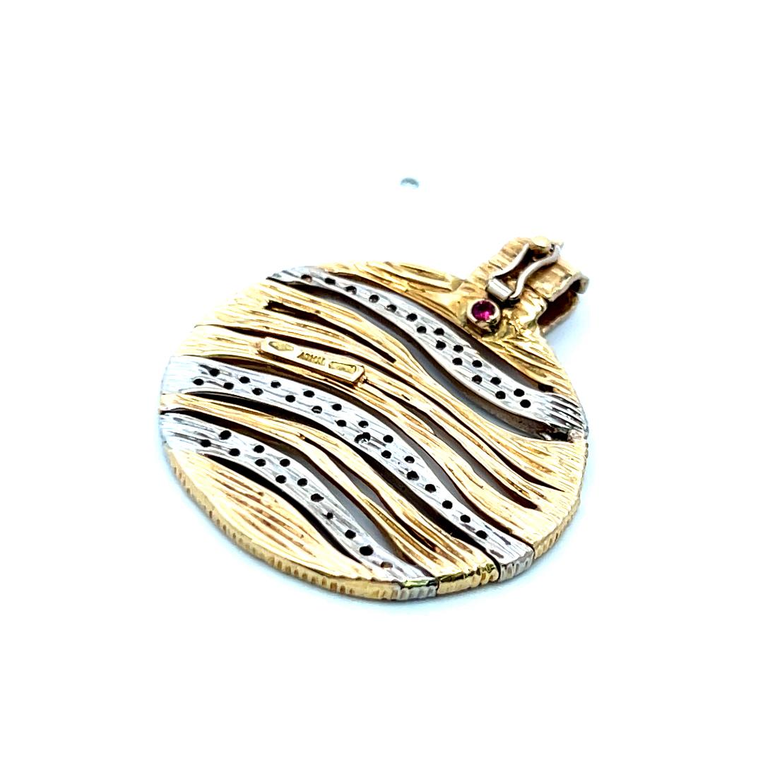 Roberto Coin 0.01 Carat Round Brilliant Ruby 18 Karat Yellow Gold Pandent