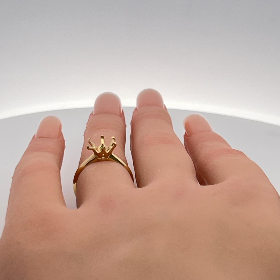 Vintage 3.60 Grams 18 Karat Yellow Gold Semi Mount Ring Hold 1.5 Carat