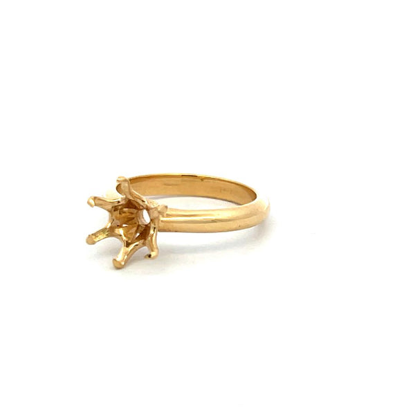 Vintage 3.60 Grams 18 Karat Yellow Gold Semi Mount Ring Hold 1.5 Carat