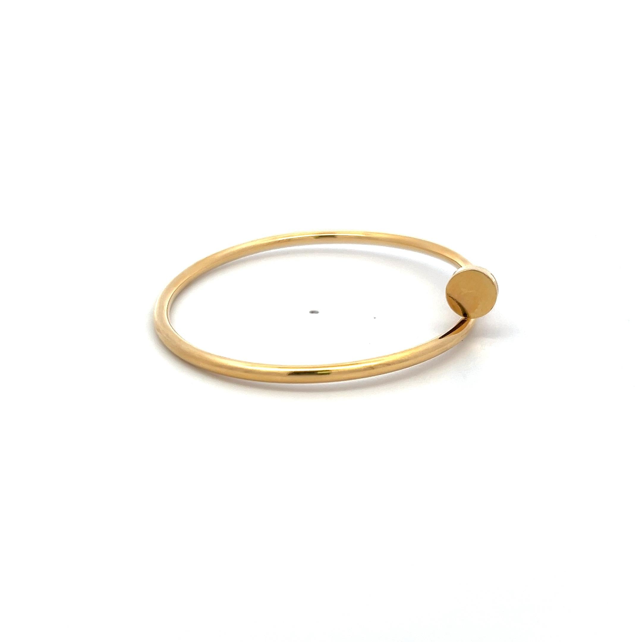 Cartier 18 Karat Yellow Gold Juste Un Clou Bracelet Size 16 2.5MM
