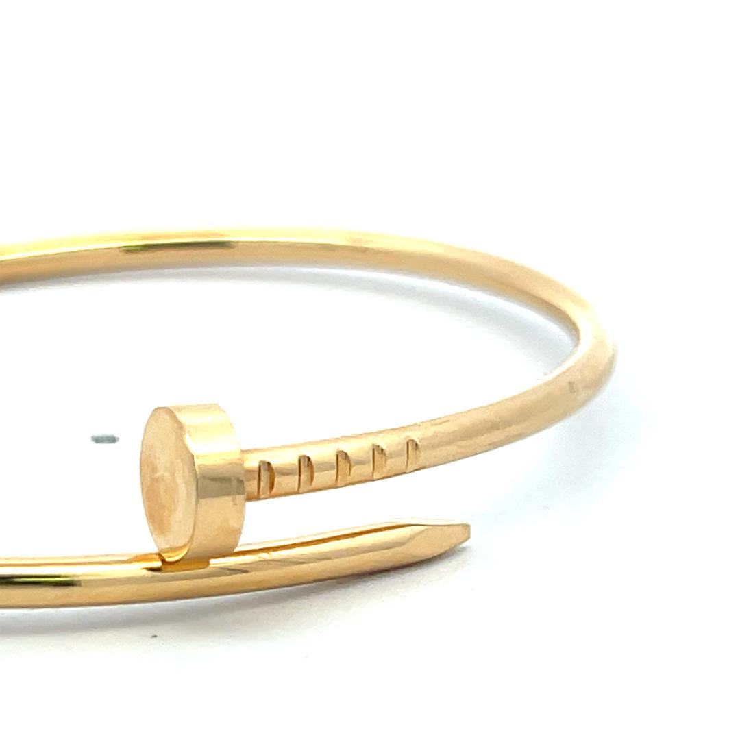Cartier 18 Karat Yellow Gold Juste Un Clou Bracelet Size 16 2.5MM