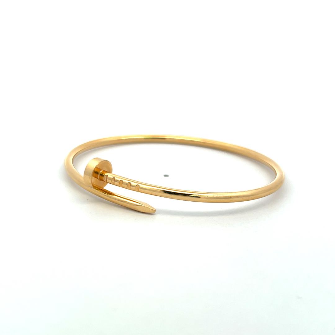 Cartier 18 Karat Yellow Gold Juste Un Clou Bracelet Size 16 2.5MM