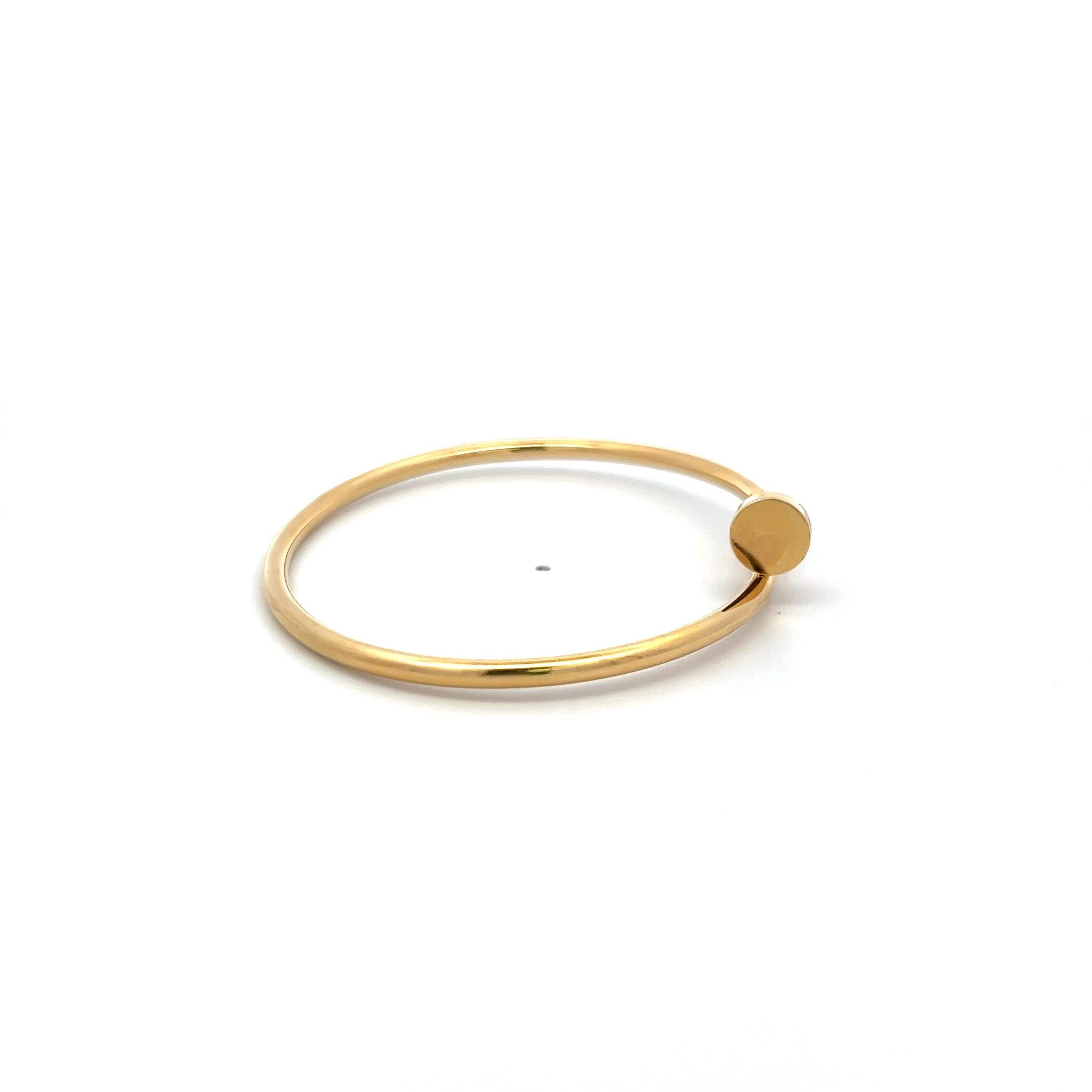 Cartier 18 Karat Yellow Gold Juste Un Clou Bracelet Size 16 2.5MM