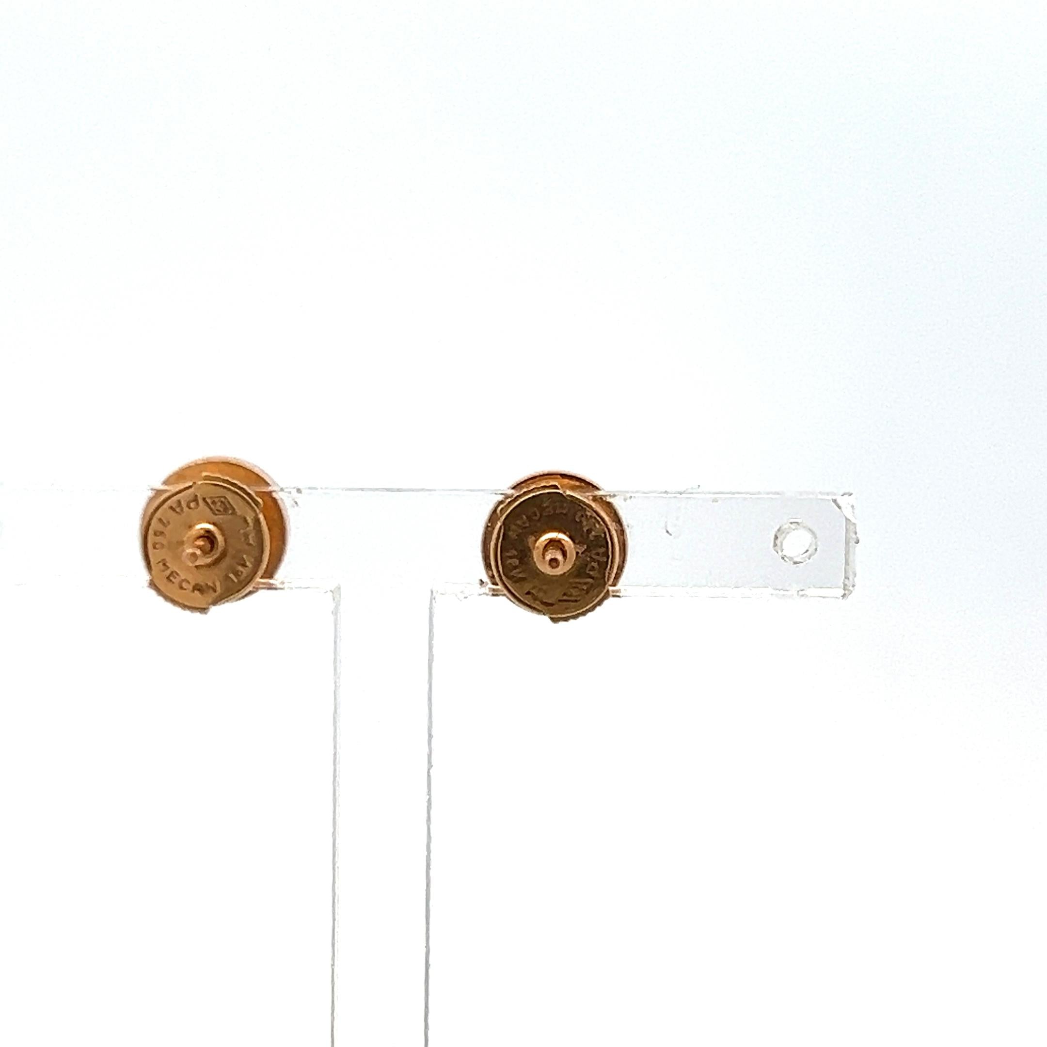 Cartier Vintage 3 Grams 18 Karat Rose Gold Stud Earrings