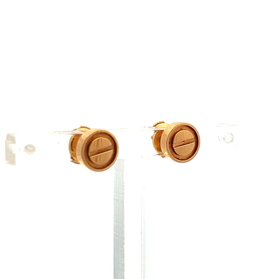 Cartier Vintage 3 Grams 18 Karat Rose Gold Stud Earrings