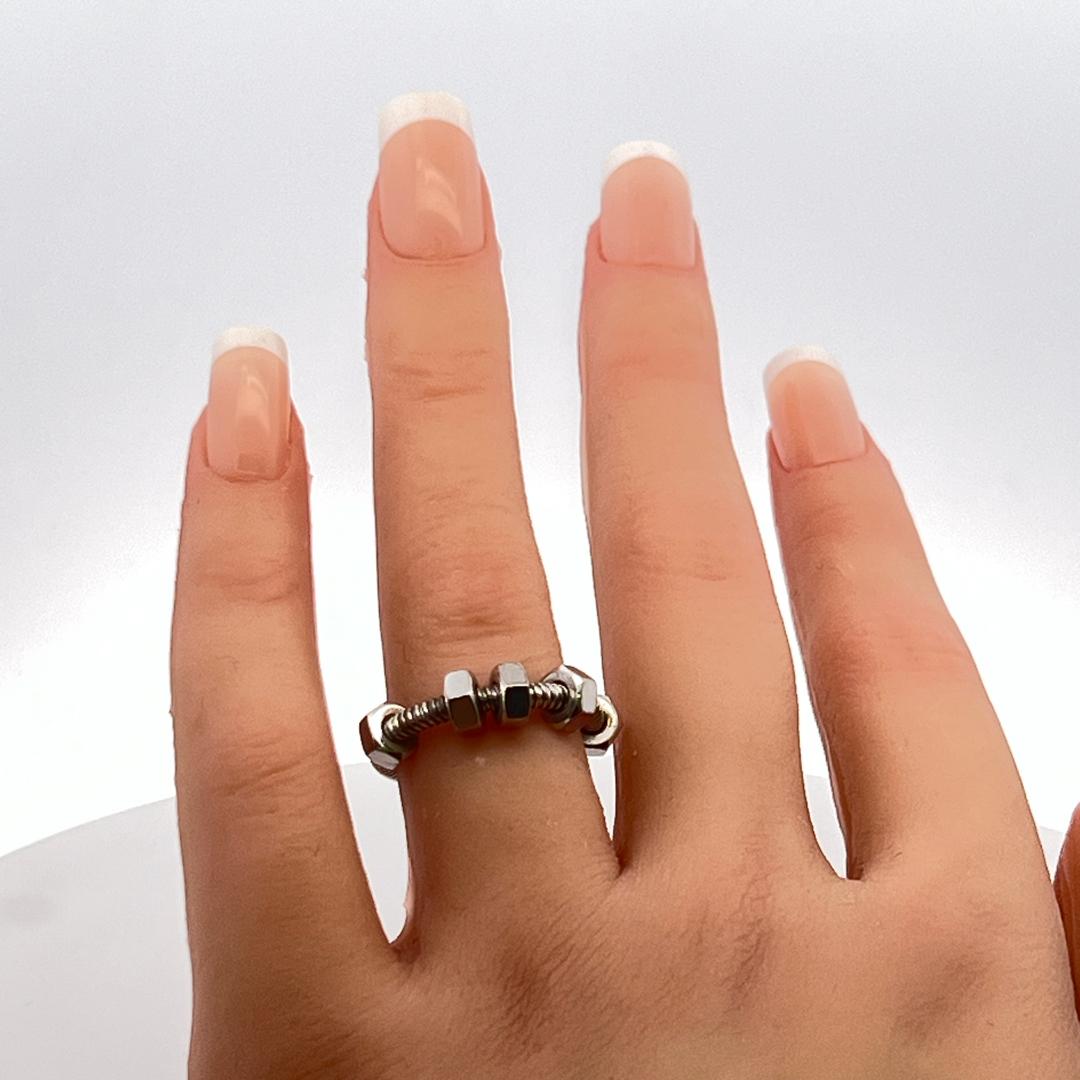 Cartier Vintage 8.20 Grams 18 Karat White Gold Ecrou Ring Size 3.75