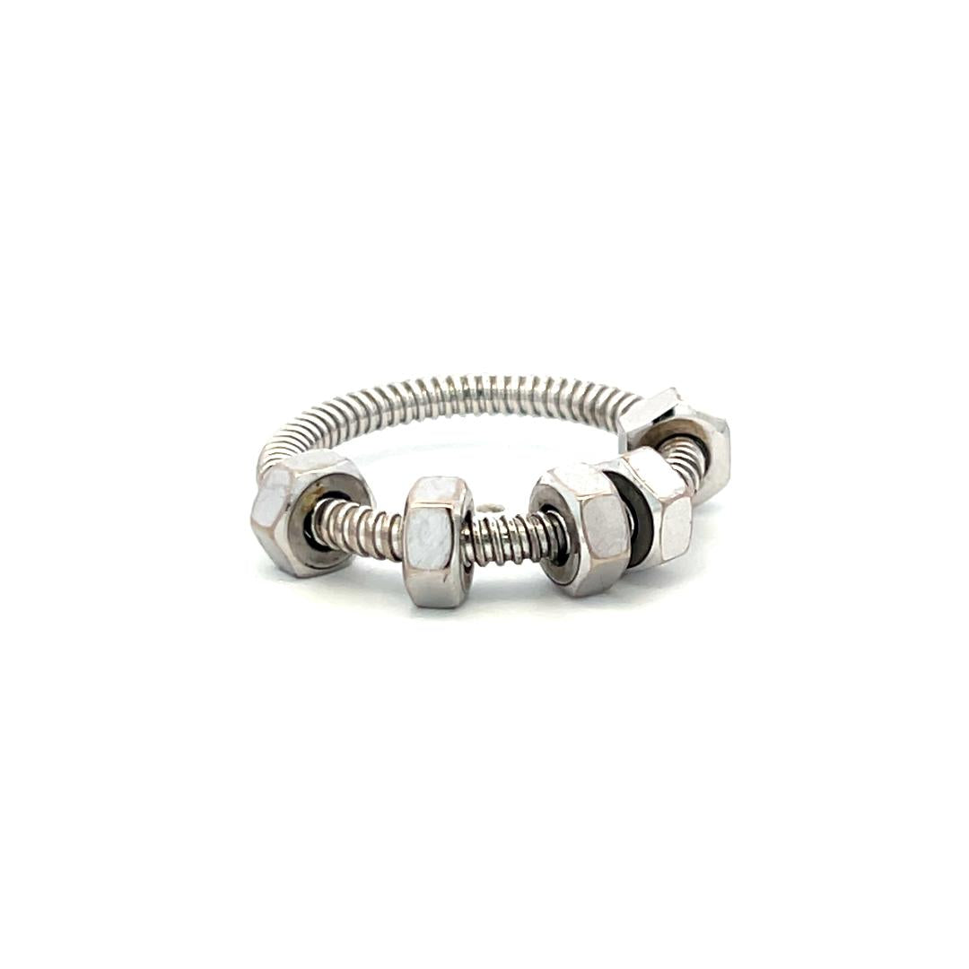 Cartier Vintage 8.20 Grams 18 Karat White Gold Ecrou Ring Size 3.75