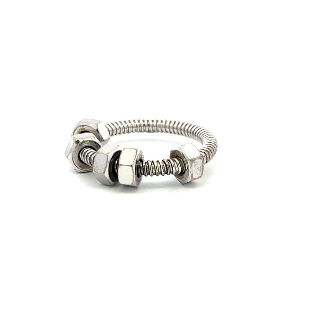 Cartier Vintage 8.20 Grams 18 Karat White Gold Ecrou Ring Size 3.75