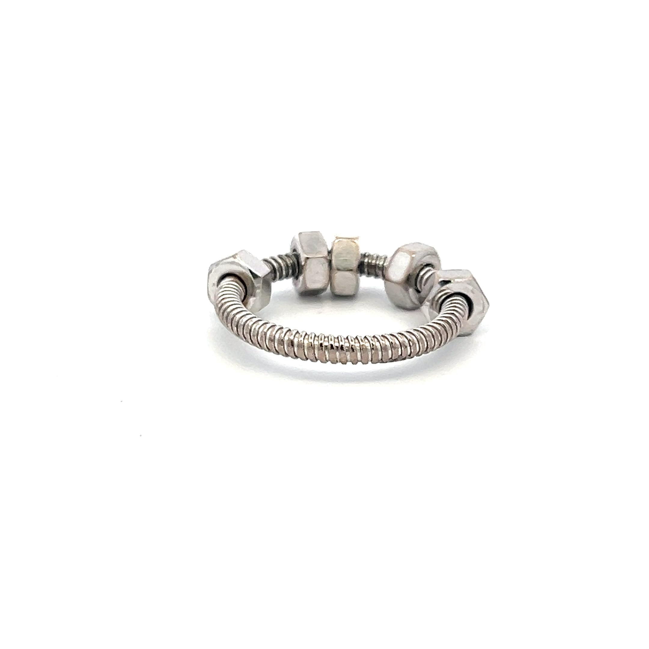 Cartier Vintage 8.20 Grams 18 Karat White Gold Ecrou Ring Size 3.75